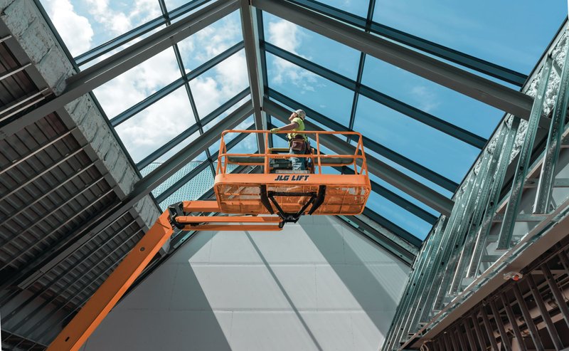JLG boom lift at Oshkosh HQ