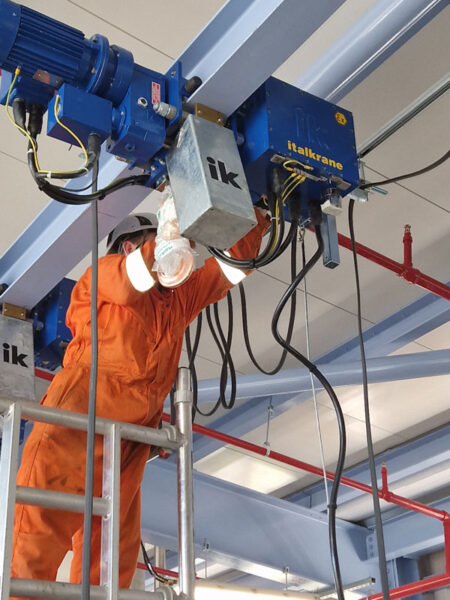 Installation took place over seven days, with a Hoist & Winch CompEX-certified electrical installation engineer completing all connection work