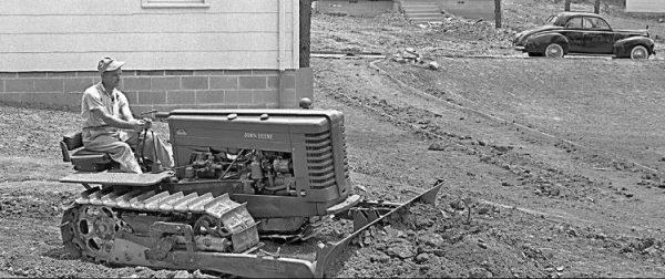 John Deere Dozer in Dubuque Iowa 1949 image